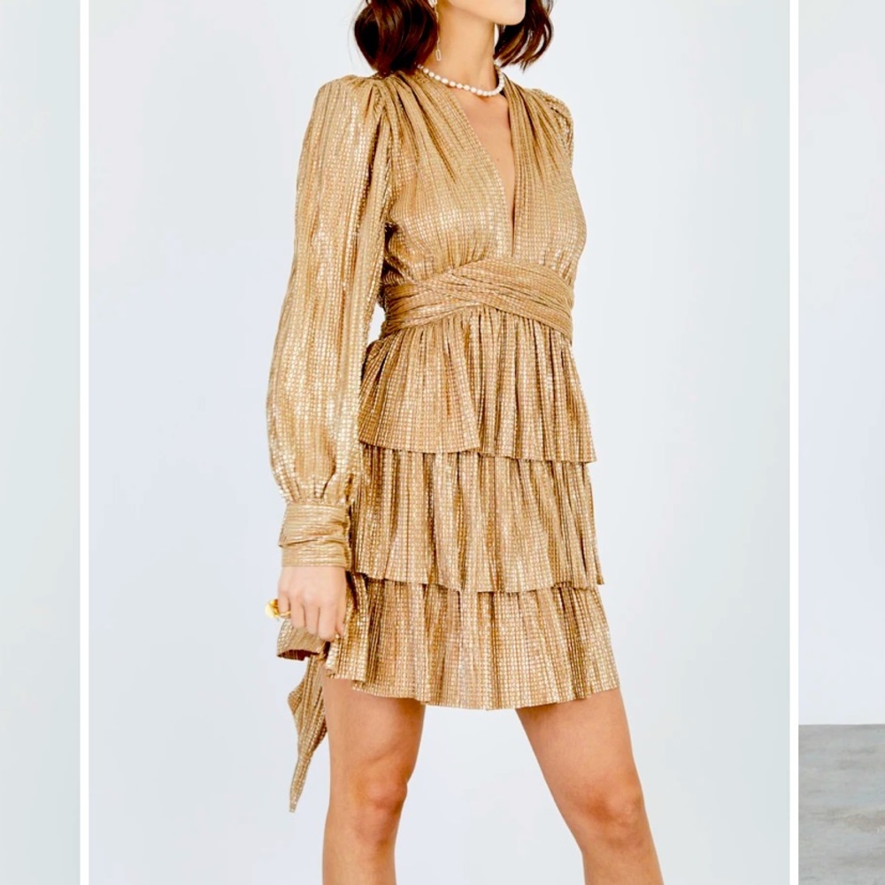 COPY - NEW! Sabina Musayev Mona Gold Metallic Dress - NWT - Picture 15 of 16